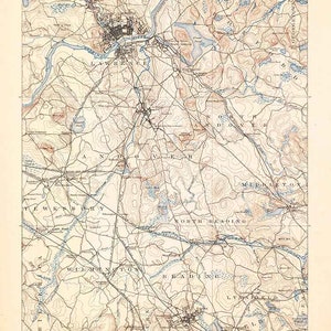 1888 Topo Karte vonLawut Massachusetts Quadrangle