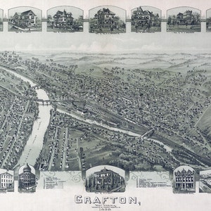 1898 Panoramic Map of Grafton West Virginia - Etsy