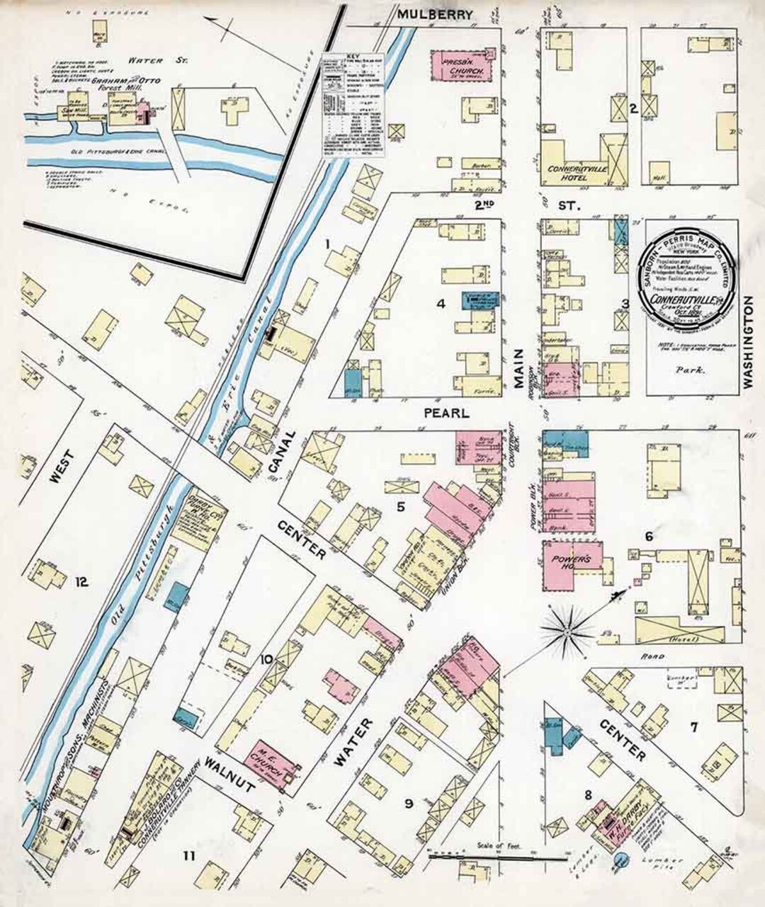 1891 Sanborn Map of Conneautville Crawford County Pennsylvania - Etsy