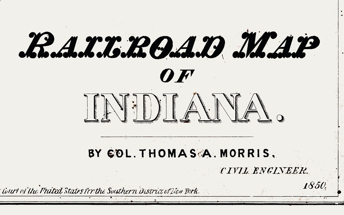 1850 Map of Indiana Railroads - Etsy Canada