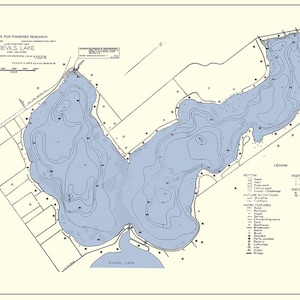 1950- Karte von Devils Lake Lenawee County, winziger Punkt in Chi