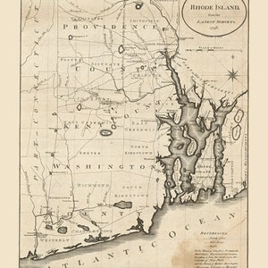 1796 Map of Rhode Island
