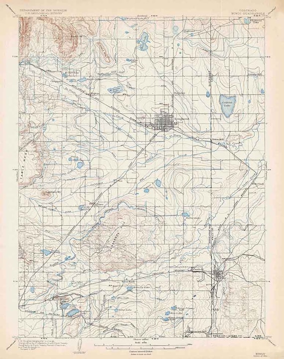 1904 Topo Map of Niwot Colorado Longmont Etsy