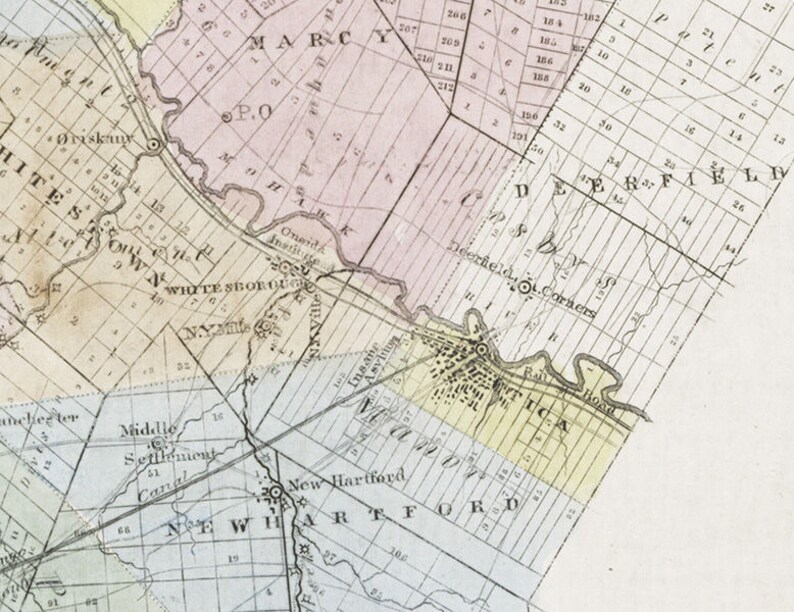 1829 Map of Oneida County New York Etsy