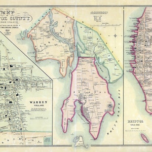 1851 Map of Bristol County Rhode Island