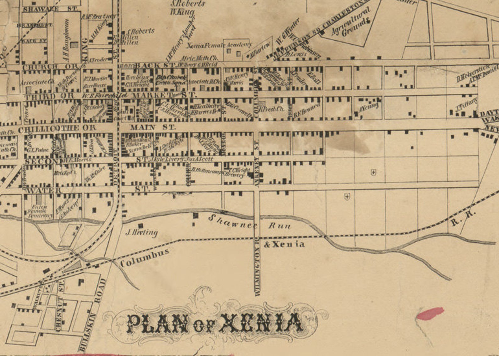 1855 Map of Greene County Ohio Xenia - Etsy