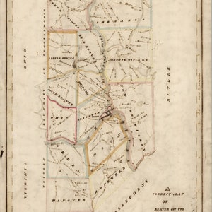 Carte 1817 du comté de Beaver en Pennsylvanie