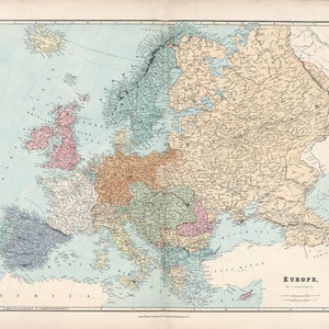 Kaart van Europa uit 1887