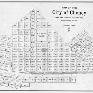 1890-Karte von Cheney, Spokane County, Washington