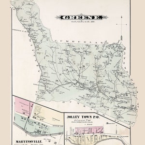 1876 Map of Greene Township Greene County Pennsylvania