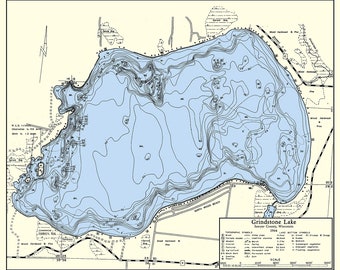 1964-Karte von Grindstone Lake Sawyer County, Wisconsin