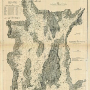 Carte nautique 1906 de la baie de Narragansett, Rhode Island
