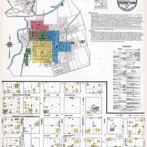 1916 Stadt Karte von Georgetown Williamson County Texas