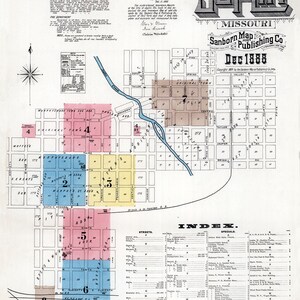 1888 Town Map of Joplin Missouri