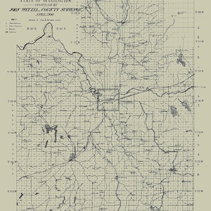 Kaart uit 1900 van Spokane County Washington