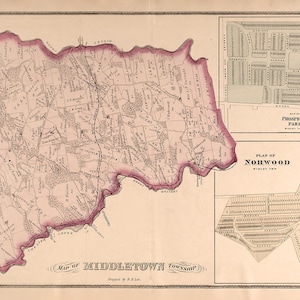 1875 Map of Middletown Township Delaware County Pennsylvania