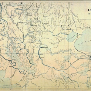 1863 Militär-Karte von Louisiana und New Orleans