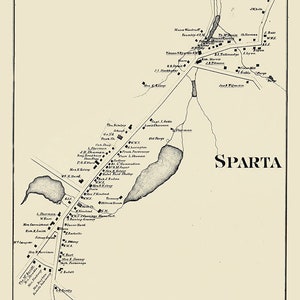 1860, carte du comté de Sparte, dans le Sussex, dans le New Jersey