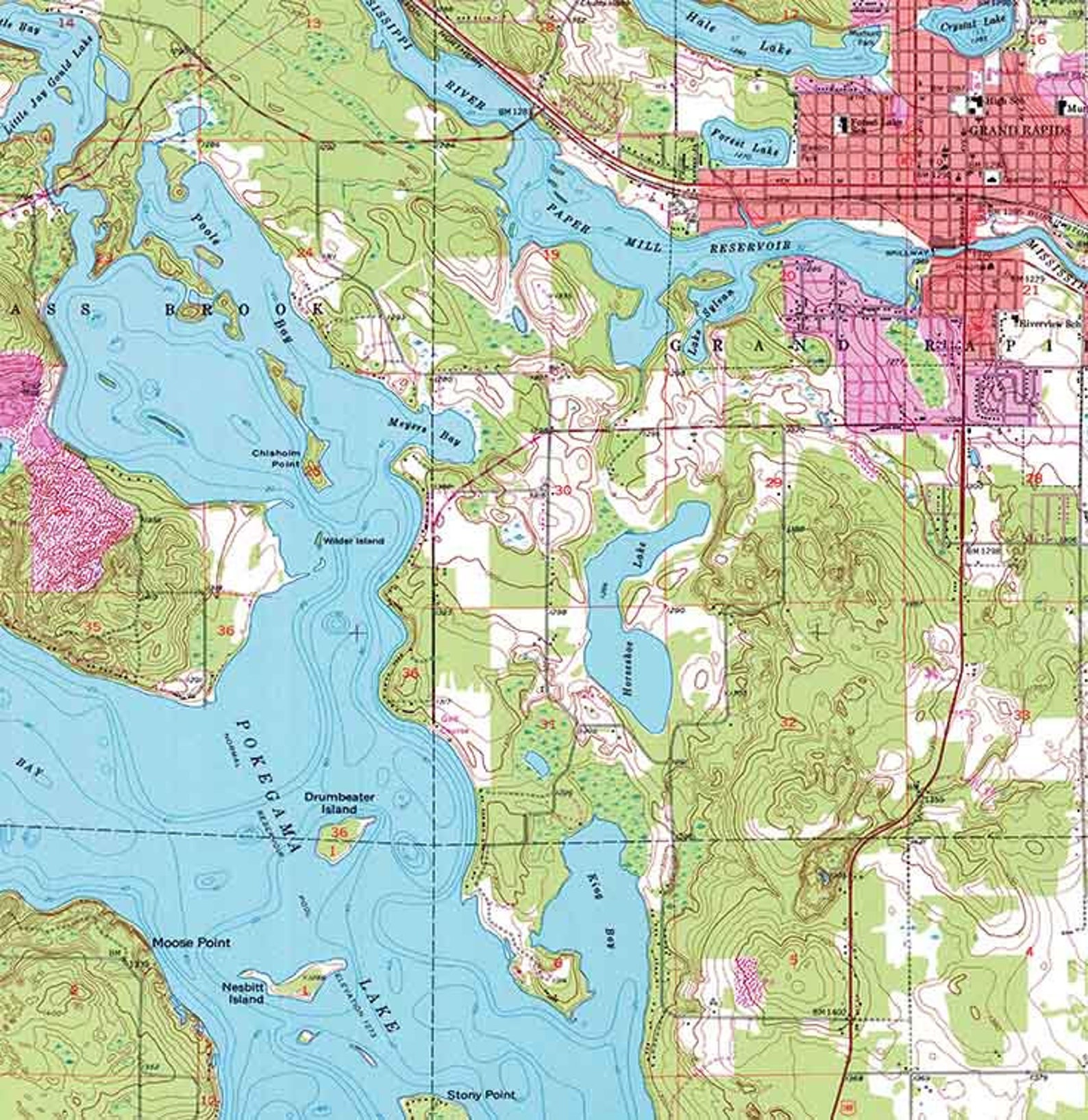 1953 Topo Map of Grand Rapids MN Quadrangle Pokegama Lake Etsy
