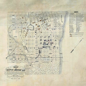 1864 Map of Macon Georgia