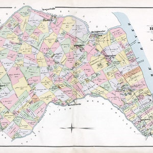 1891 Map of Bensalem Township Bucks County Pennsylvania - Etsy