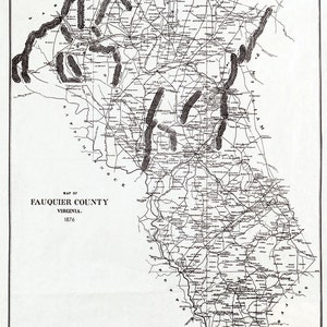 1876 Map of Fauquier County Virginia Family Names Genealogy