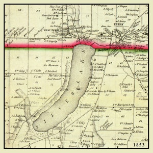 1853 Plan du comté de Silver Lake, New York, Wyoming