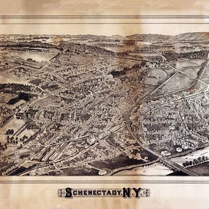 1882 Panoramakarte von Schenectady New York