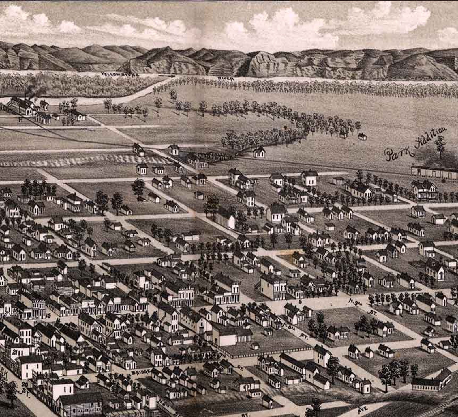 1883 Panoramic Map of Miles City Custer County Montana  Etsy