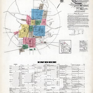 1915 Stadt Karte von Gainesville Hall County, Georgia