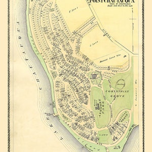 1881 Town Map of Point Chautauqua Chautauqua County New York
