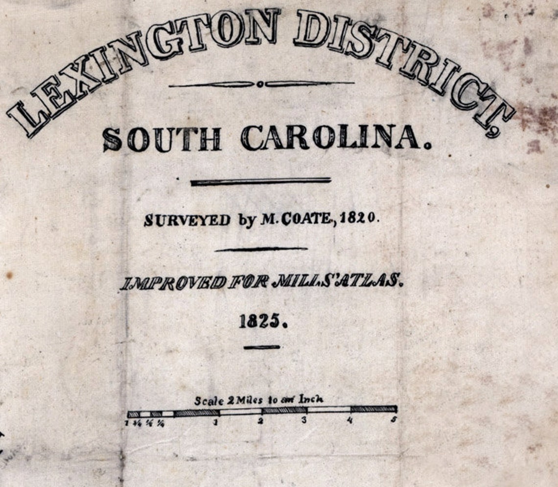 1825 Map of Lexington County South Carolina Etsy