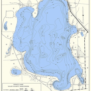 1971 Carte du comté de Lake Vilas, Wisconsin, clôture