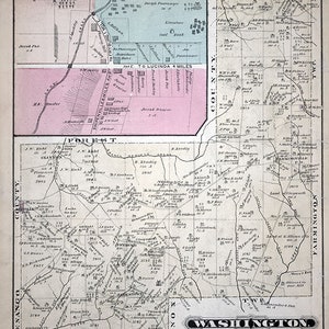 1877-Karte von Washington Township Clarion County Pennsylvania Ölquellen