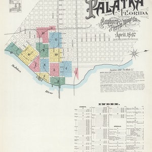 Stadskaart uit 1897 van Palatka Putnam County, Florida