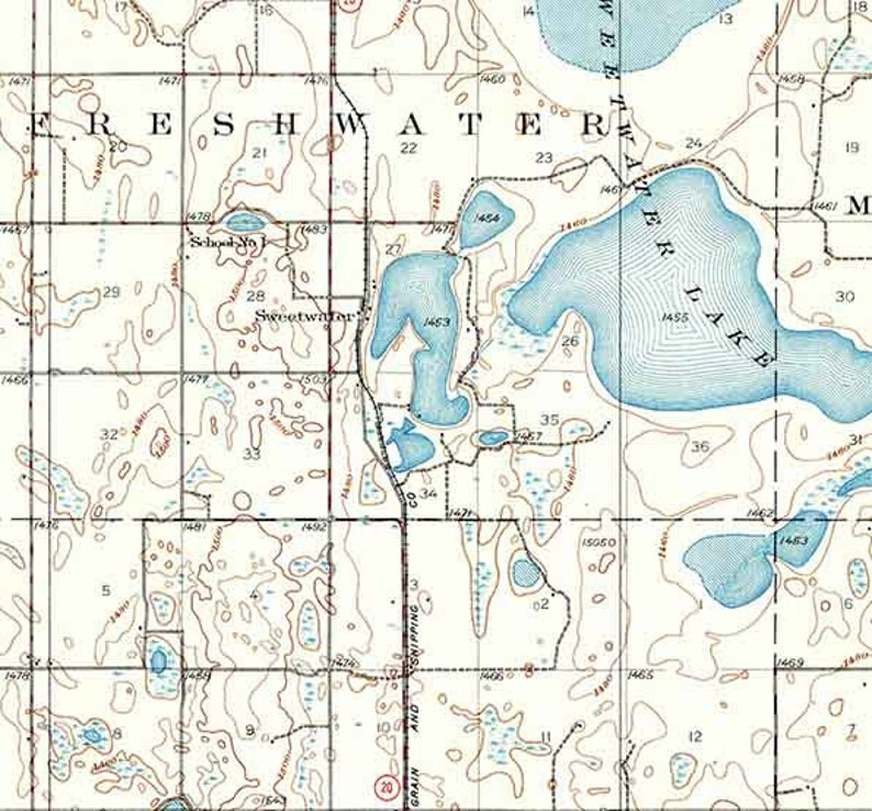 1931 Topo Map of Devils Lake Quad North Dakota Etsy