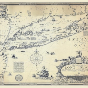 1925 Map of Long Island New York