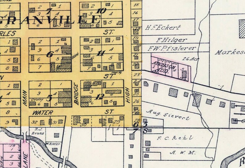 1923 Town Map of Markesan Green Lake County Wisconsin Etsy