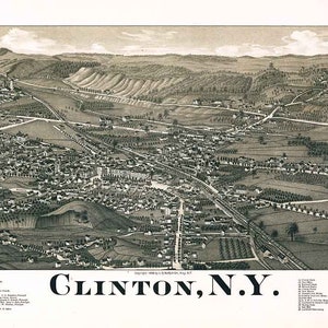 1885 Panorama-Karte von Lincoln New York