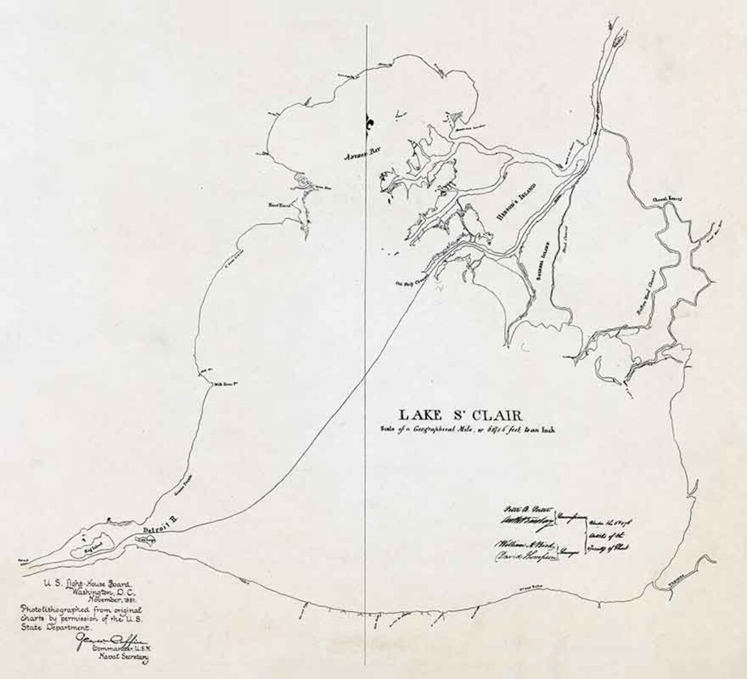 1891 Map of Lake Saint Clair