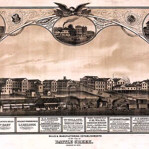 1869 Panorama-Karte vonBattle Creek Calhoun County MI