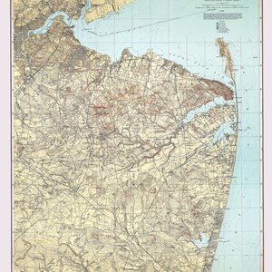 1889 Topo Map of the Monmouth Shore New Jersey