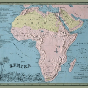 Carte en relief de l'Afrique, 1864