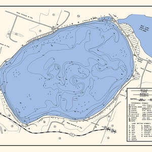 1971- Karte von Devils Lake Burnett County, Wisconsin