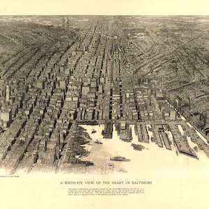 1912 Panorama-Karte von Baltimore Maryland