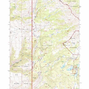 Carte topographique 1993 de Spanish Point Wyoming WY Bighorn Forest