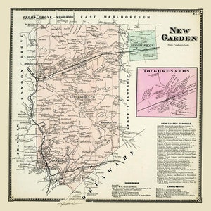 1873 Plan du canton de New Garden, comté de Chester, Pennsylvanie