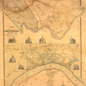 1851 Map of Haverhill Essex County Massachusetts