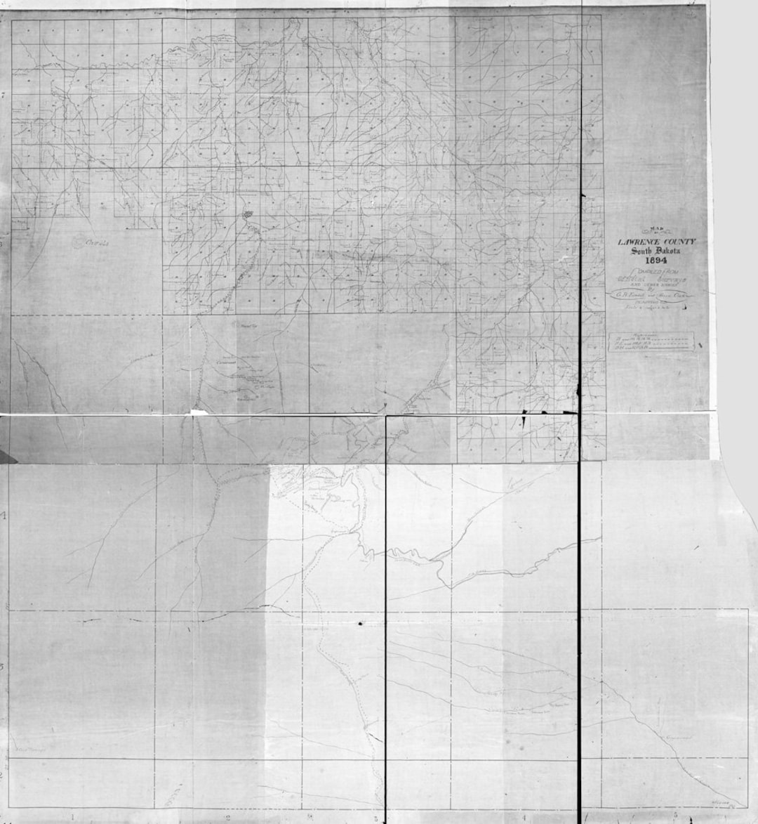 1894 Map of Lawrence County South Dakota Etsy