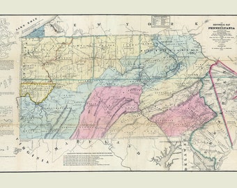 1792 Map of Indian Territory Changes and Names of Pennsylvania